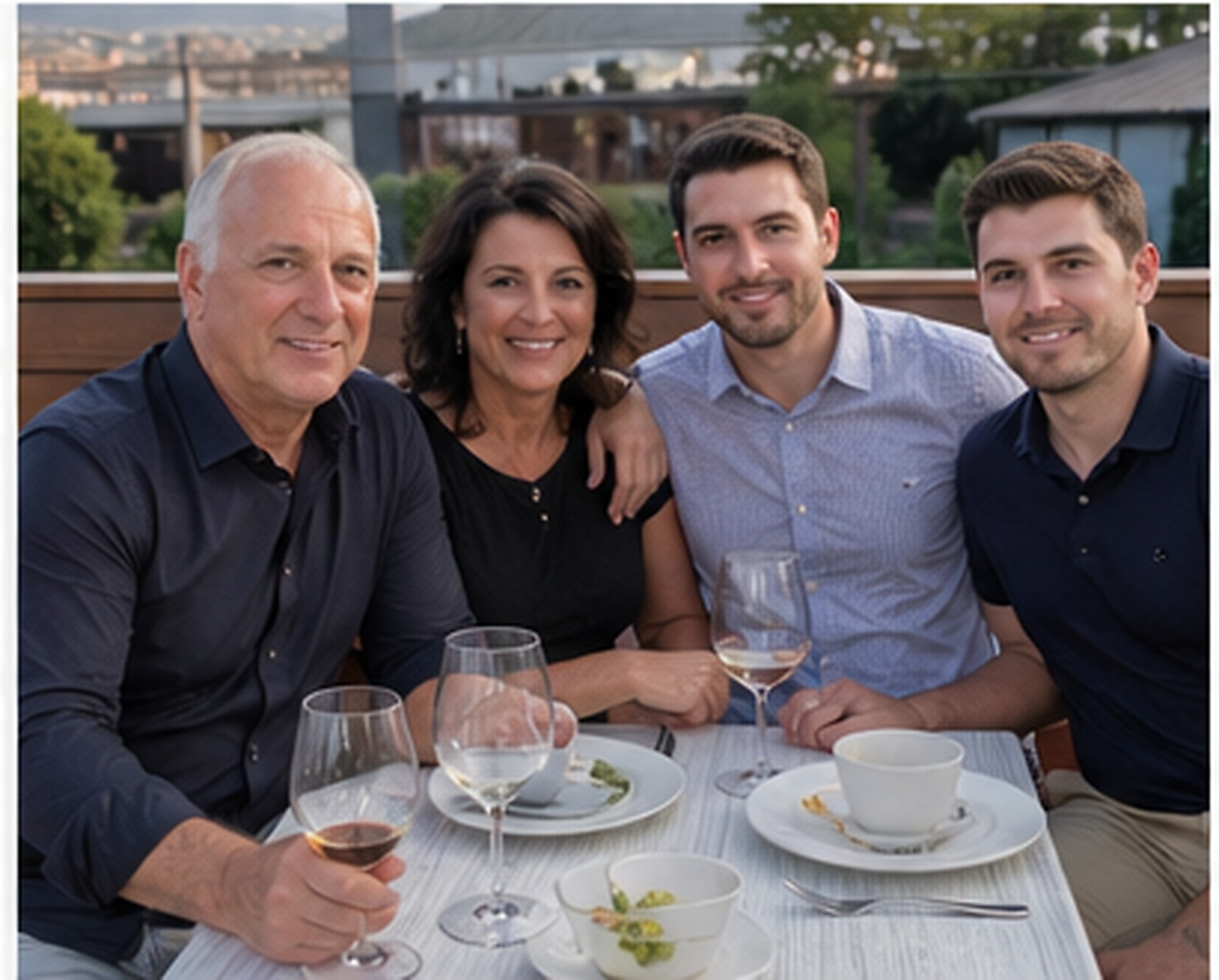 Tony Iavorone family dinner at an upscale restaurant